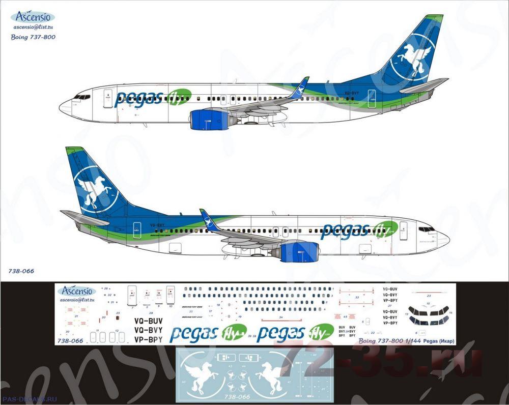 Декаль Boeing 737-800 Pegas (Ikar)